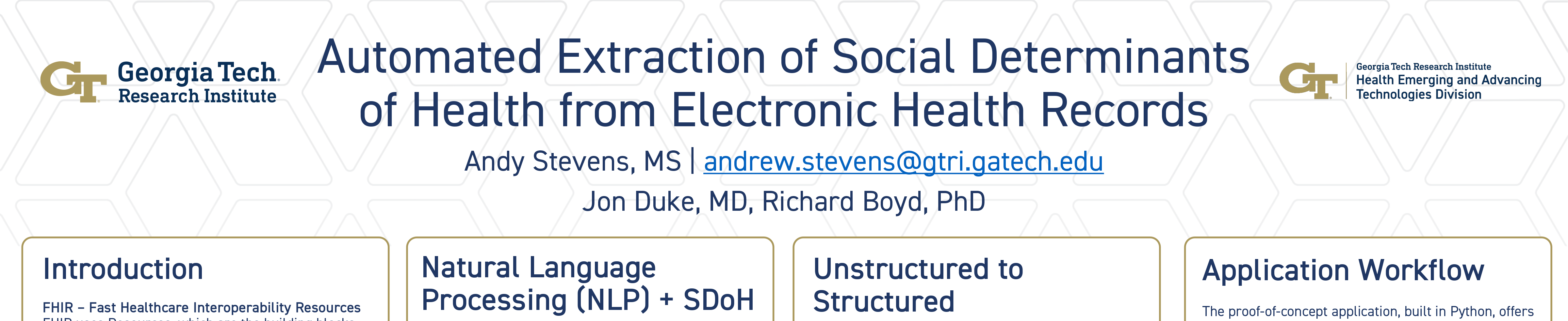 Automated Extraction of Social Determinants of Health from Electronic Health Records poster