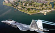 fighter jet flying over Hampton Roads