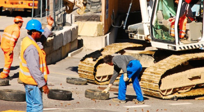 workers on construction site