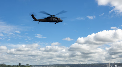 U.S. Army helicopter in flight